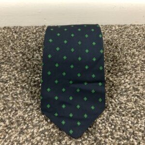 Vintage Brooks Brothers Makers Neck Tie Silk Geometric Navy Blue USA Made 55L
